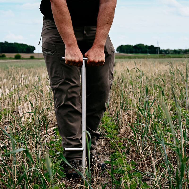A farmer working on the soil